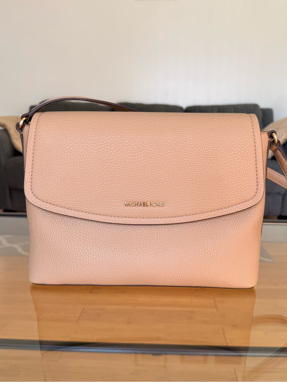 NEW! Michael Kors - Ida - Medium Flap Shoulder  Bag - Camel